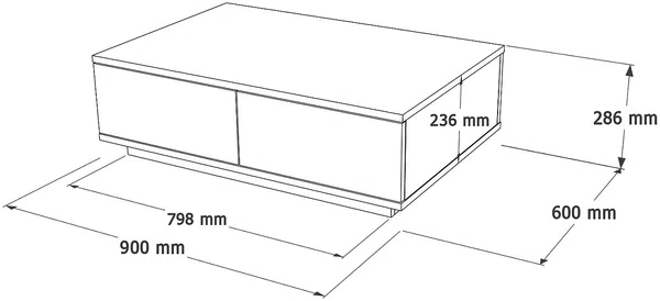 Vente-unique - LOTULA Couchtisch Holz, Platte BraunBeige - B 60 cm x H 28,6 cm x L 90 cm Bild 3