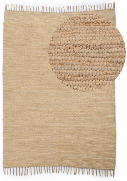 carpetfine Teppich Kelim Chindi uni, auch als Läufer, rechteckig, Höhe: 5 mm, Wendeteppich, reine Baumwolle, handgewebt, Uni-Farben, mit Fransen