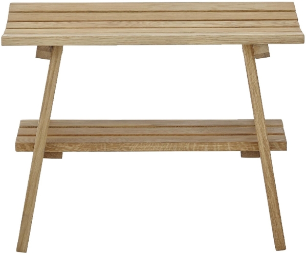 Robas Lund, Sitz-/Garderobenbank BANTRY, Eiche massiv, Natur geölt, V-Form mit Ablage, B/H/T: 60/45/36 cm