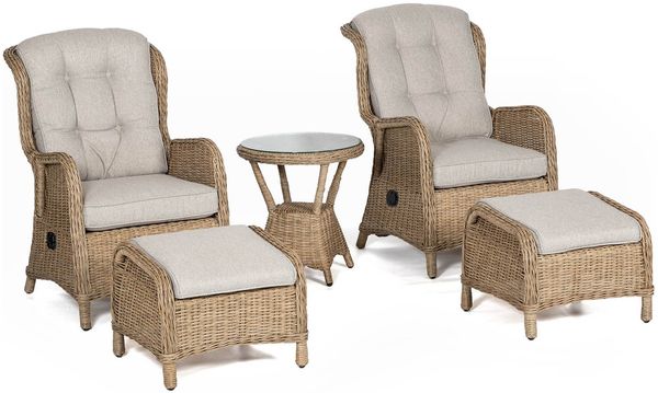 osoltus Sandy Beach Set Alu Korbsessel Ohrensessel verstellbar 5 tlg