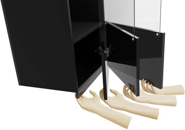 Mirjan24 Kommode Calabrini mit 2 Türen, Sideboard, Anrichte, 100 x 107 x 35 cm, Highboard, Mehrzweckschrank, Wohnzimmer (Weiß/Weiß Hochglanz, mit weißer LED Beleuchtung) Bild 5