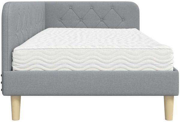 vidaXL Eckbettgestell Hellgrau 90 x 200 cm Stoff 3394117 Bild 8