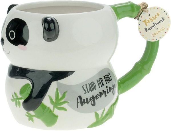 Sheepworld Tasse Tasse Figur Panda, Dolomite, 50 cl, mit Geschenkanhänger, Grün, 1-tlg, schöne Geschenkidee