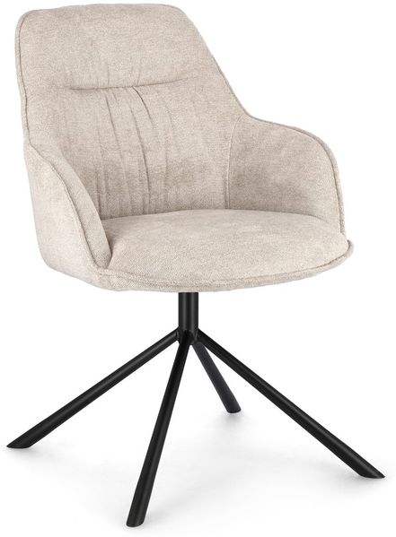 Esszimmerstuhl Tagran aus Stoff, modern gepolstert, Beige, stabiles Metallgestell, komfortabel für Dein Zuhause