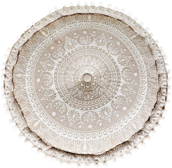 Marrakesch Orient & Mediterran Interior Pouf Boho Style Pouf Hocker Deko Donia 50x25cm (1-St), Handarbeit