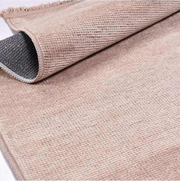 Azade Teppich mit Latexrücken 120 x 120 x 0.7 cm Polyester Beige 88783309 [en. casa]