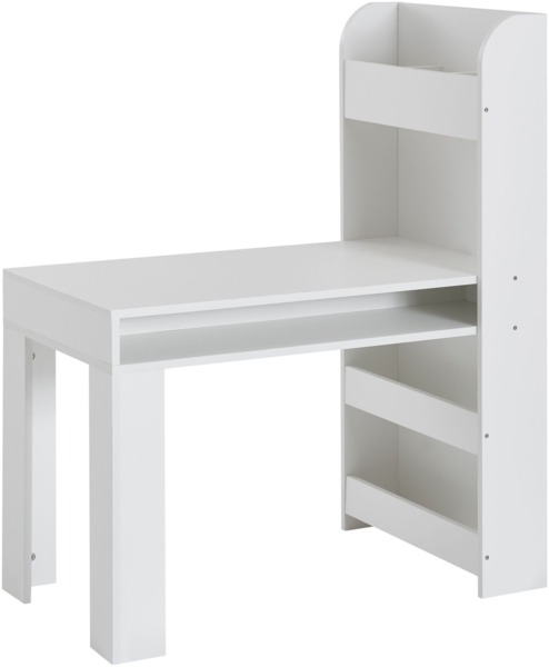 Kinderschreibtisch Weiß 90 x 50 x 110 cm Maltisch Kinderzimmer mit Regal, Kindertisch Modern, Schülerschreibtisch mit Stauraum, Schultisch Schmal Bild 1