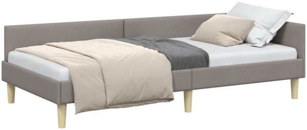 vidaXL Eckbettgestell mit Kopfteil Taupe 90 x 200 cm Stoff 42016122 Bild 2