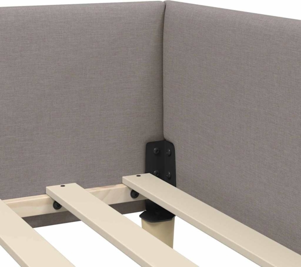 vidaXL Eckbettgestell mit Kopfteil Taupe 90 x 200 cm Stoff 42016122 Bild 7