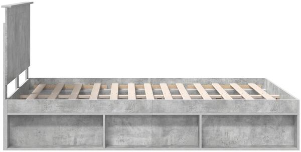 vidaXL Bettrahmen Beton Grau 135 x 190 cm Massives Kiefernholz 3411022 Bild 8