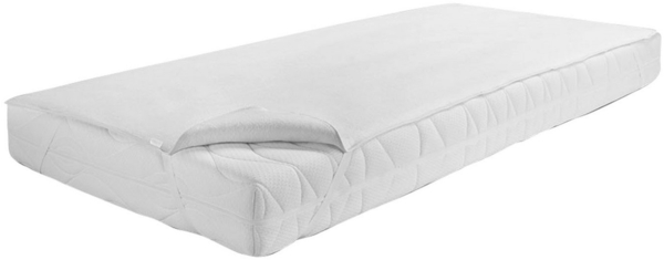 Matratzenauflage BISLA, 100 x 200 cm, Weiß, Baumwolle, Wasserdicht, Pronight, Made in Germany, mit 4 Gummi-Eckbändern