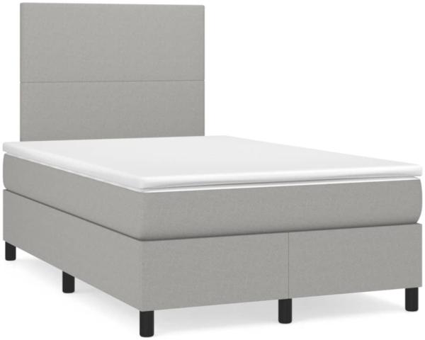 vidaXL Boxspringbett mit Matratze Hellgrau 120x190 cm Stoff 3269867