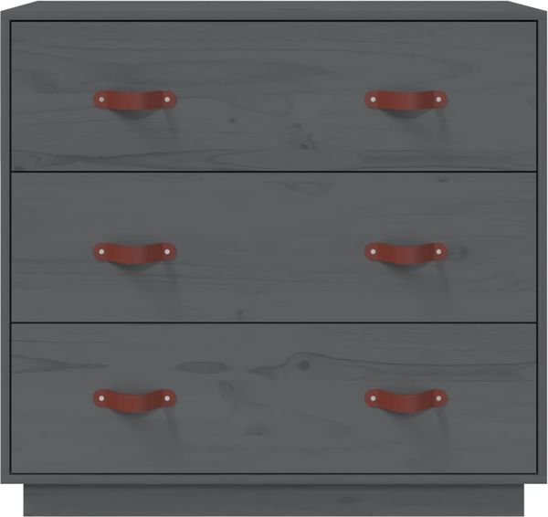 vidaXL Sideboard Grau 80x40x75 cm Massivholz Kiefer 820109 Bild 3