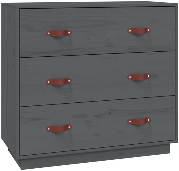 vidaXL Sideboard Grau 80x40x75 cm Massivholz Kiefer 820109 Bild 2