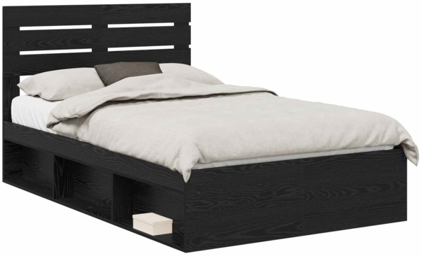 vidaXL Bettrahmen Schwarz 120 x 200 cm Massives Kiefernholz 3411432