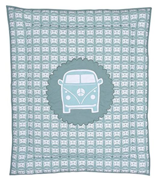 Taftan 'Auto' Krabbeldecke 100x80 cm, grau/blau