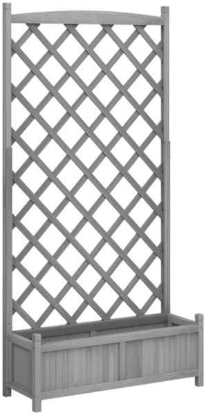 vidaXL Pflanzkübel mit Spalier Grau Massivholz Tanne 365492