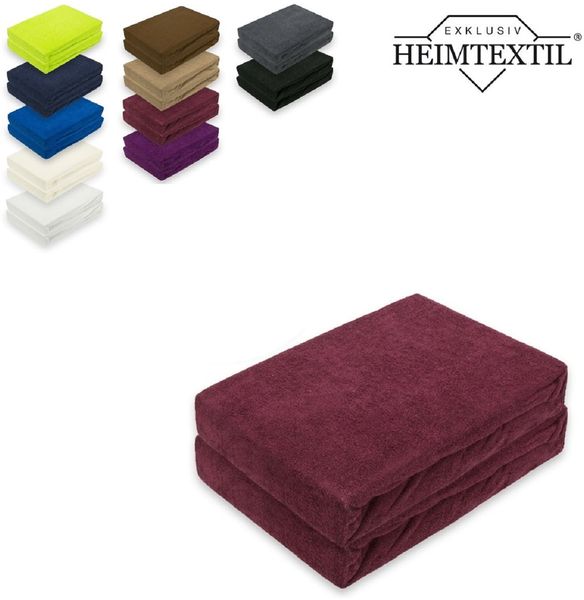 Frottee Spannbettlaken Rundumgummizug Marke Doppelpack 90 x 200 cm Bordeaux