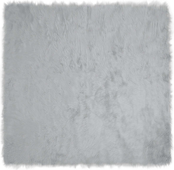 vidaXL Kunstschaffell Teppich Tafalla Grau 120 x 120 cm Polyester 42021531