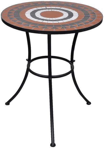 vidaXL Bistrotisch Terrakotta-Rot und Weiß 60 cm Mosaik 41534