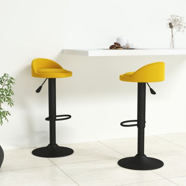 vidaXL Barhocker 2 Stk. Gelb Samt [333608]