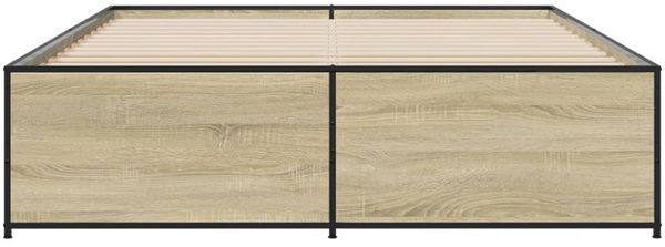 vidaXL Bettgestell Sonoma-Eiche 140x200 cm Holzwerkstoff und Metall 3279888 Bild 4