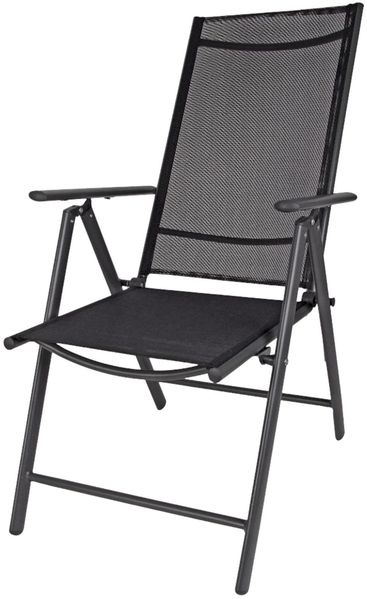 Alu-Klappsessel 7-fach verstellbar anthrazit Gartenstuhl Hochlehner Klappstuhl Textilene Campingstuhl Terrassenstuhl Gartenmöbel Balkonstuhl
