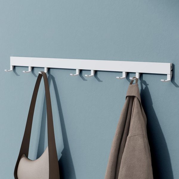 Mai & Mai Garderobenleiste Wandgarderobe mit verstellbaren 5/6/8 Haken aus Alu Stalo-10 (6 St), Oberfläche pulverbeschichtet, Hakenabstand frei verstellbar