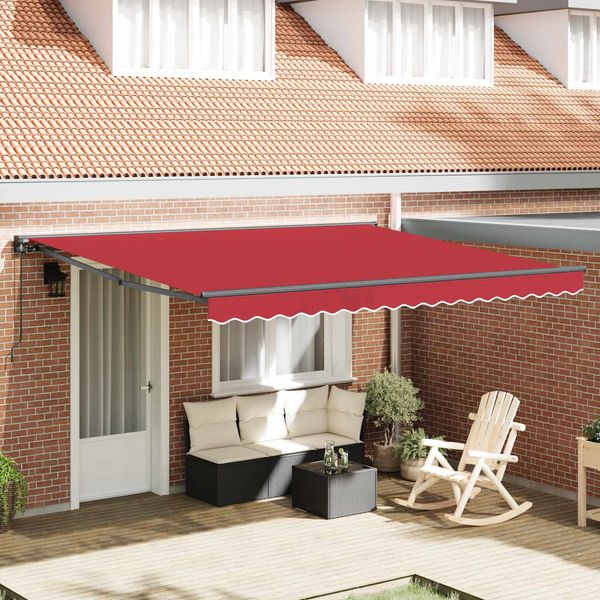vidaXL Markisenrahmen Rot 400 x 300 cm Polyester mit PU-Beschichtung 3330701
