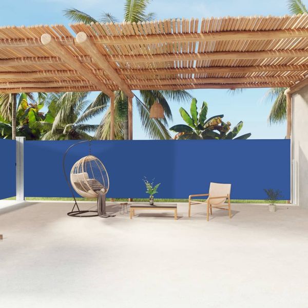 vidaXL Seitenmarkise Ausziehbar Blau 180x1200 cm 318076