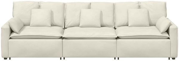 vidaXL Modulares Sofa mit Kissen Cream 3321106 Bild 4
