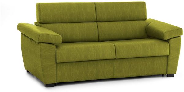 Dmora 2-Sitzer festes Sofa Gorreto, Lineares Sofa für Wohnzimmer, gepolstert, abnehmbarer Bezug, 100 % Made in Italy-Qualität, 205x95 h100 cm, Grün