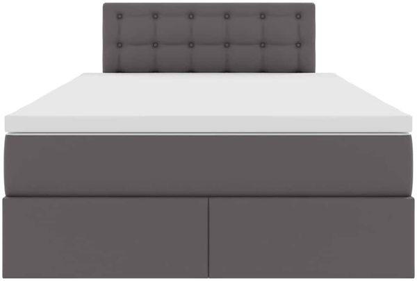 vidaXL Aufbewahrungsbett mit Matratze Grau 120 x 200 cm Kunstleder 3370391 Bild 7