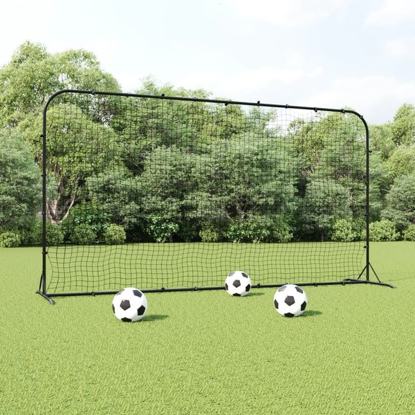 vidaXL Fußball-Rebounder Schwarz 366x90x183 cm HDPE 93762