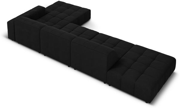 Micadoni Ecksofa Jennifer 5-Sitzer Rechts Samt Schwarz Bild 4