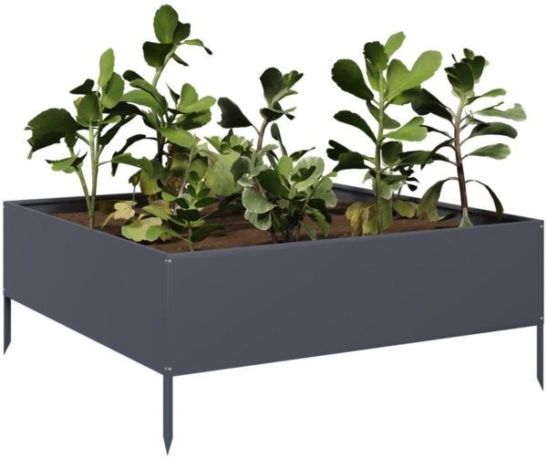 vidaXL Hochbeet Anthrazit 100x100x25 cm Stahl 851033 Bild 2