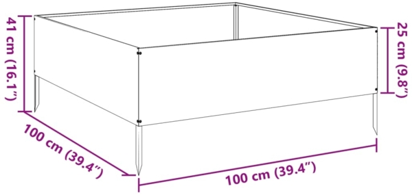 vidaXL Hochbeet Anthrazit 100x100x25 cm Stahl 851033 Bild 9