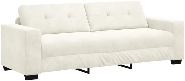 vidaXL 3-Sitzer-Sofa Creme 220 cm Samt 4105142