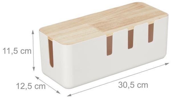 Relaxdays Kabelbox mit Holzdeckel Bild 5