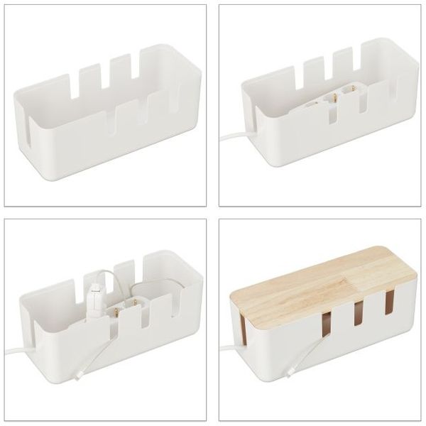 Relaxdays Kabelbox mit Holzdeckel Bild 8