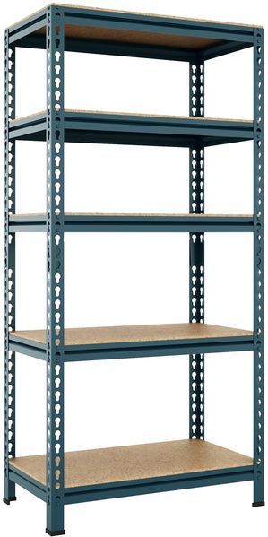 Yaheetech Standregal, Schwerlastregal Lagerregale Kellerregal, 5 verstellbare Ablagen, Stahl Neptune Blau, 150 x 30 x 70 cm