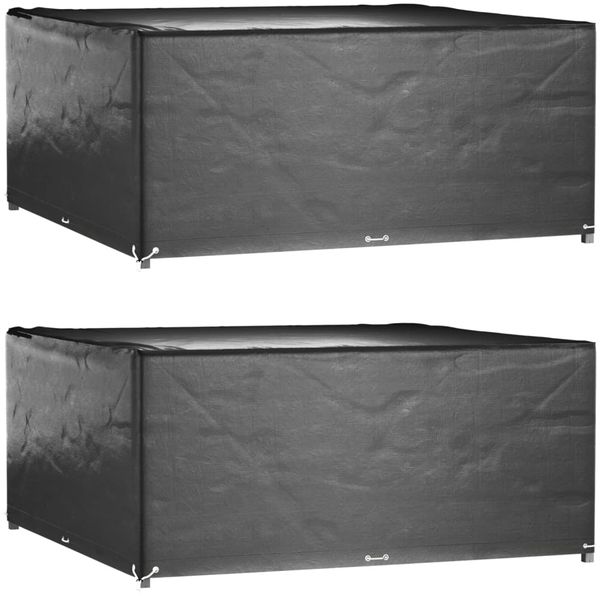 vidaXL Gartenmöbel-Abdeckungen 2 Stk. 16 Ösen 250x250x90cm Quadratisch 3155357