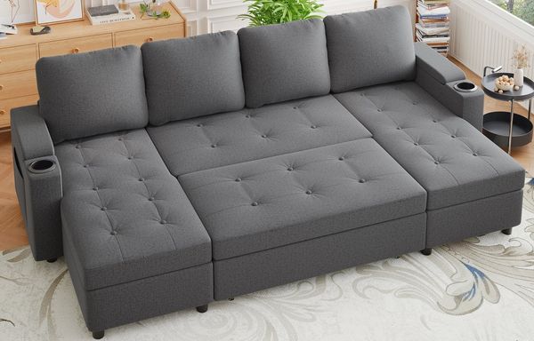 GUNJI Ecksofa L-shaped/U-shaped sofa with storage and sleeping functions