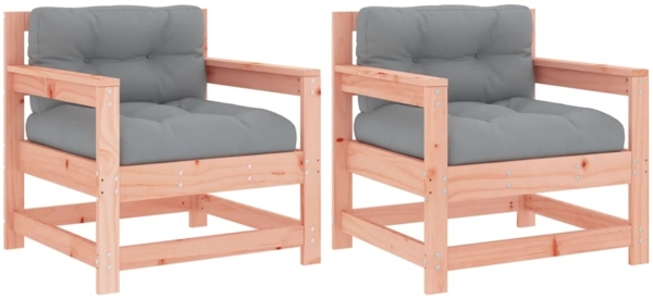 vidaXL Gartenstühle mit Kissen 2 Stk. Massivholz Douglasie 825567