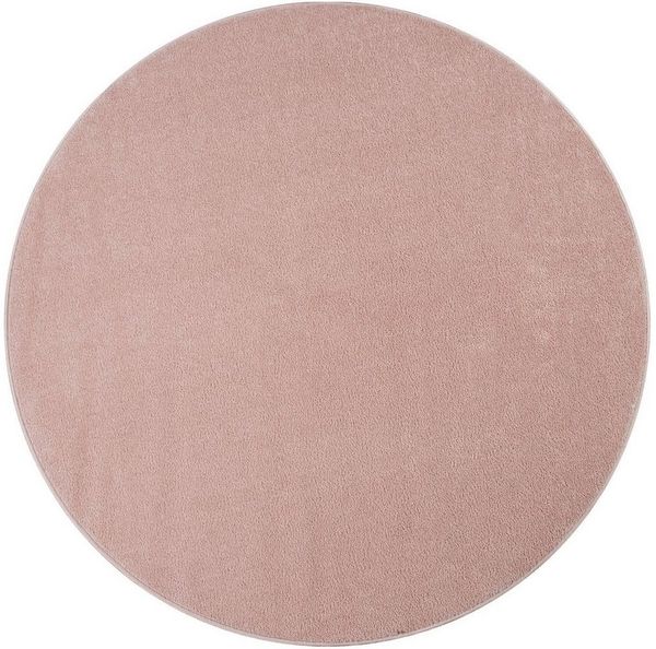 Paco Home Teppich Porto 890, rund, Höhe: 13 mm, Kurzflor, Uni-Farben, ideal im Wohnzimmer & Schlafzimmer