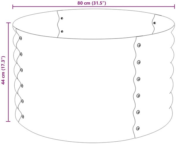 vidaXL Garten-Hochbeet 80x80x44 cm Verzinkter Stahl Grau 45530 Bild 7