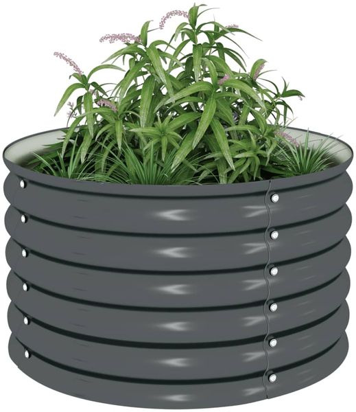 vidaXL Garten-Hochbeet 80x80x44 cm Verzinkter Stahl Grau 45530 Bild 3