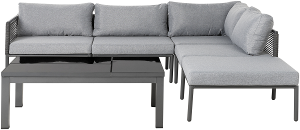 Ecksofa Lounge Set FORANO Metall 6 Personen Universal Grau