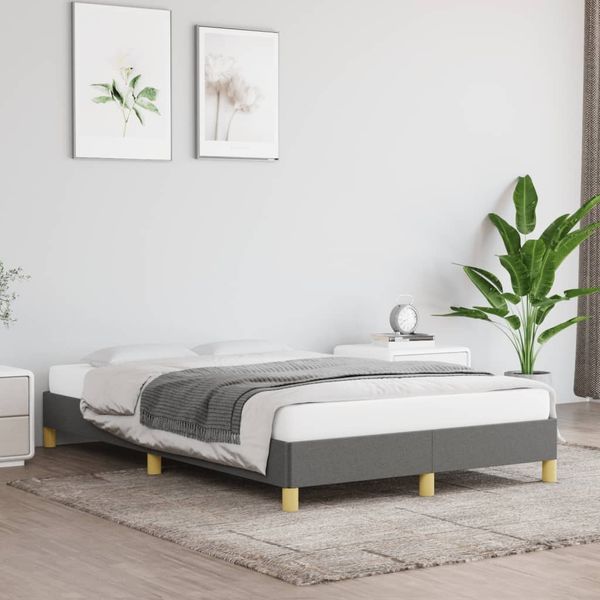 vidaXL Polsterbett, Stoff, 25,0 cm, Grau, 120x190 cm, mit Lattenrost, Natur
