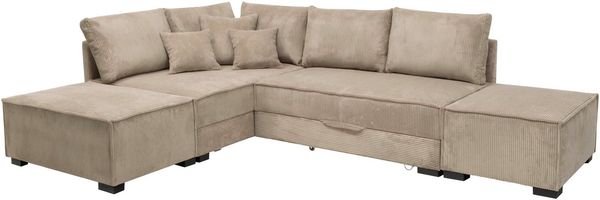 Home affaire Ecksofa Night & Day L-Form, B: 316 cm mit Dauer-Schlaffunktion 180x200 cm, Set: Sofa & Hocker, Bettfunktion, Bettkasten & Kissen, Boxspringbett
